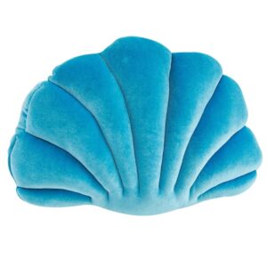 Coussin coquillage velours bleu