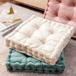 Coussin de sol carré tendance en velours