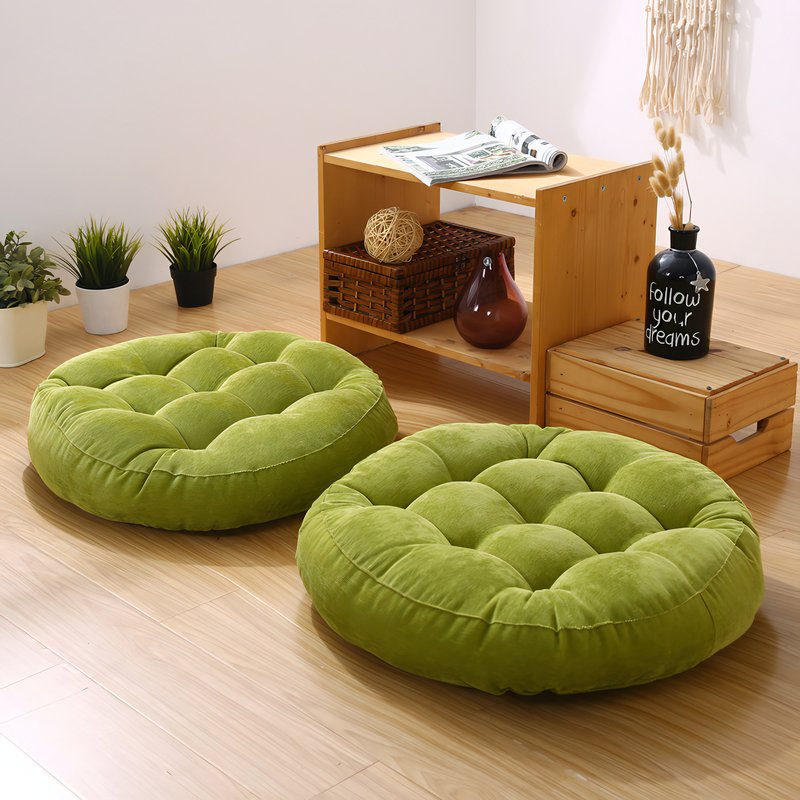 Coussins de sol verts