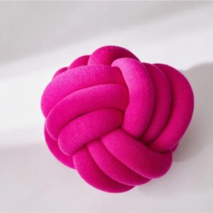 Coussin noeud rose tressé