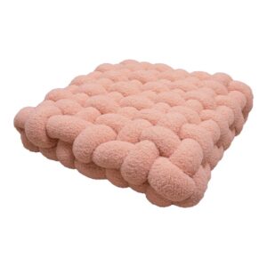 Coussin nœud plat rose poudré