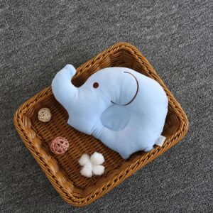 Coussin anti tête plate bébé design éléphant - Bleu