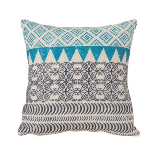 Coussin ethnique design bleu