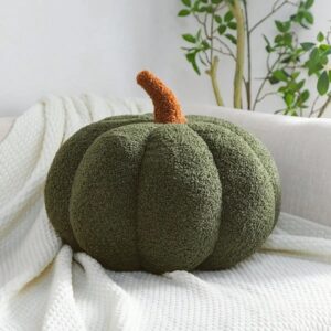 Coussin citrouille vert tout doux - 20 cm