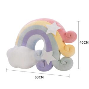 Coussin chambre enfant arc en ciel étoilé - Rayon bleu