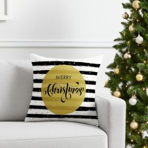 Coussin de Noël rayé : Merry Christmas