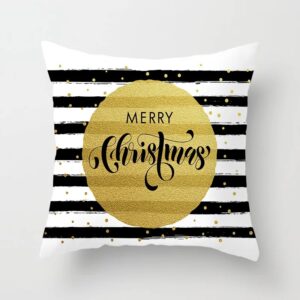 Coussin de Noël rayé : Merry Christmas
