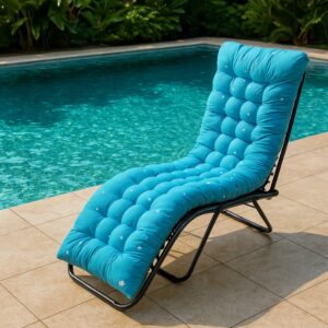 Coussin bain de soleil bleu turquoise