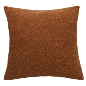 Housse coussin bouclette marron