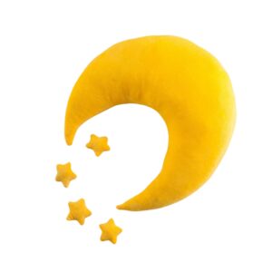Coussin jaune moutarde en forme de lune