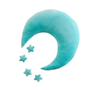 Coussin bleu turquoise lune et étoiles