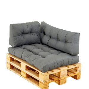 Coussins de palette gris foncé