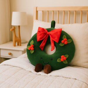 Coussin couronne de Noël
