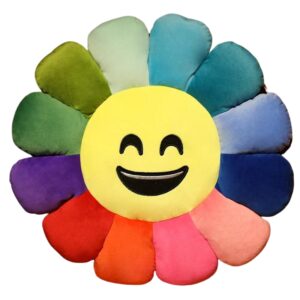 Coussin smiley plat en forme de fleur souriante