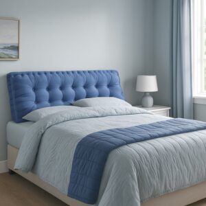 Coussin tête de lit bleu