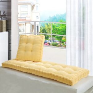 Coussin de sol rectangulaire jaune