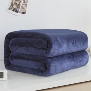 Couverture plaid bleu nuit