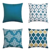 Housse coussin extérieur impermeable 45x45 bleu