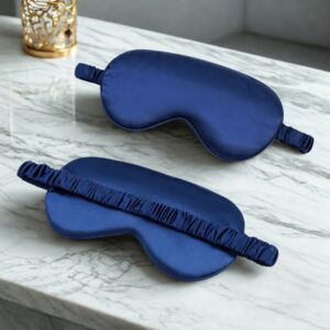 Masque de sommeil en soie bleu