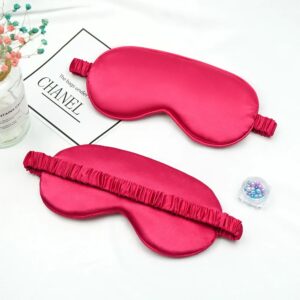 Masque soie sommeil rouge