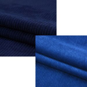 Tissu velours côtelé bleu 50x150 cm